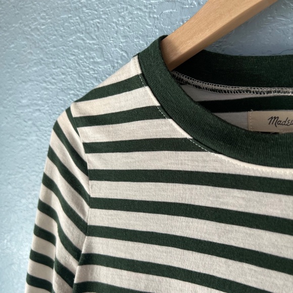 MADEWELL Long-Sleeve Tee in Eaves Green Stripe XXS - Picture 7 of 7